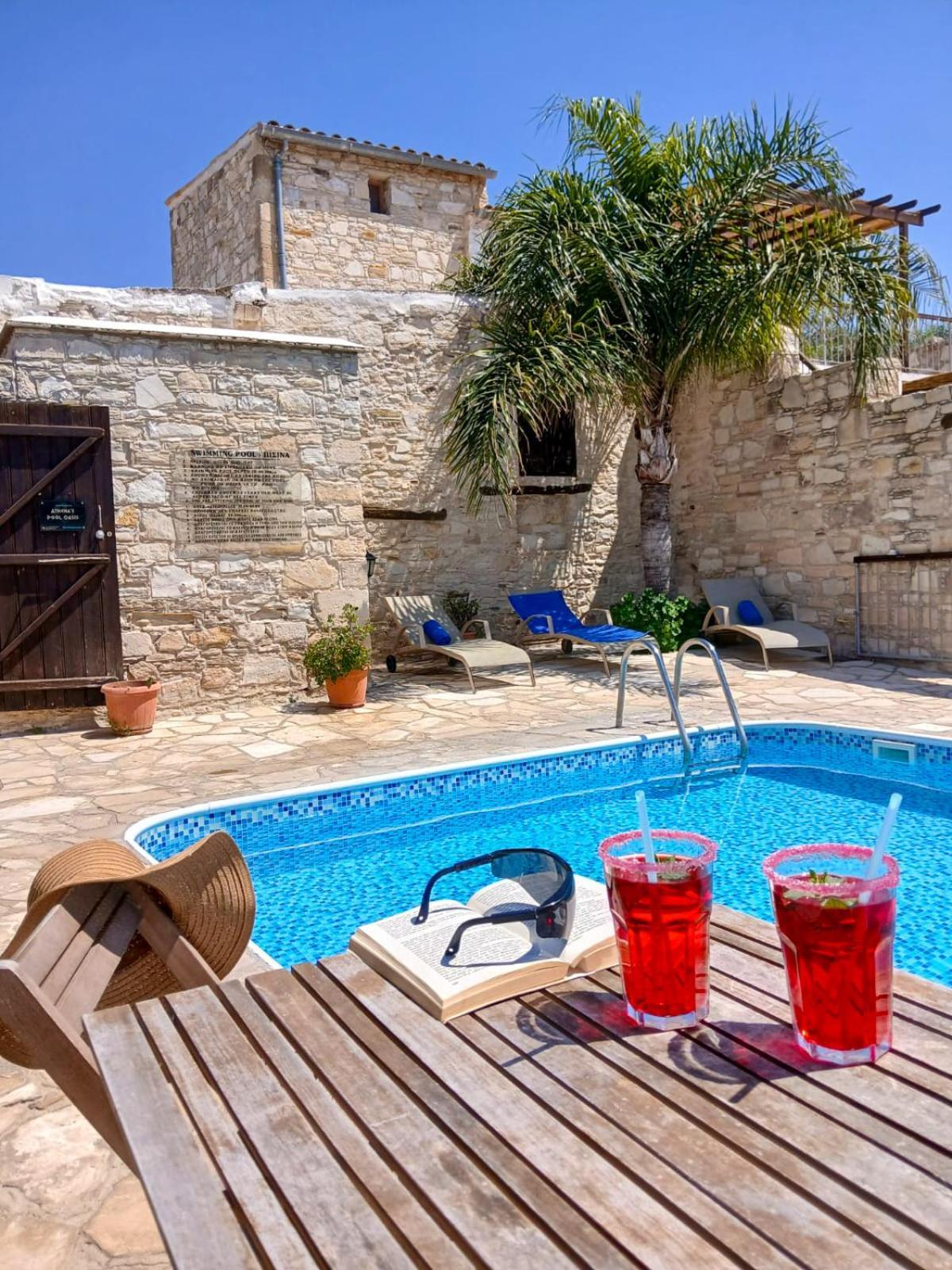 Athena'S Pool Oasis Daire Skarinou Dış mekan fotoğraf